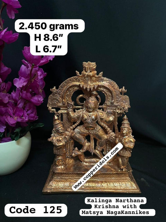 Prasiddh copper idol present copper idol of kalinga nartana krishna with naga sakiyaru