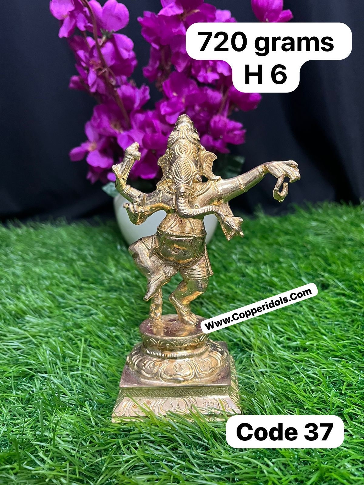 Prasiddh copper idol present panchaloha idol of nartana ganesha / dancing ganesha