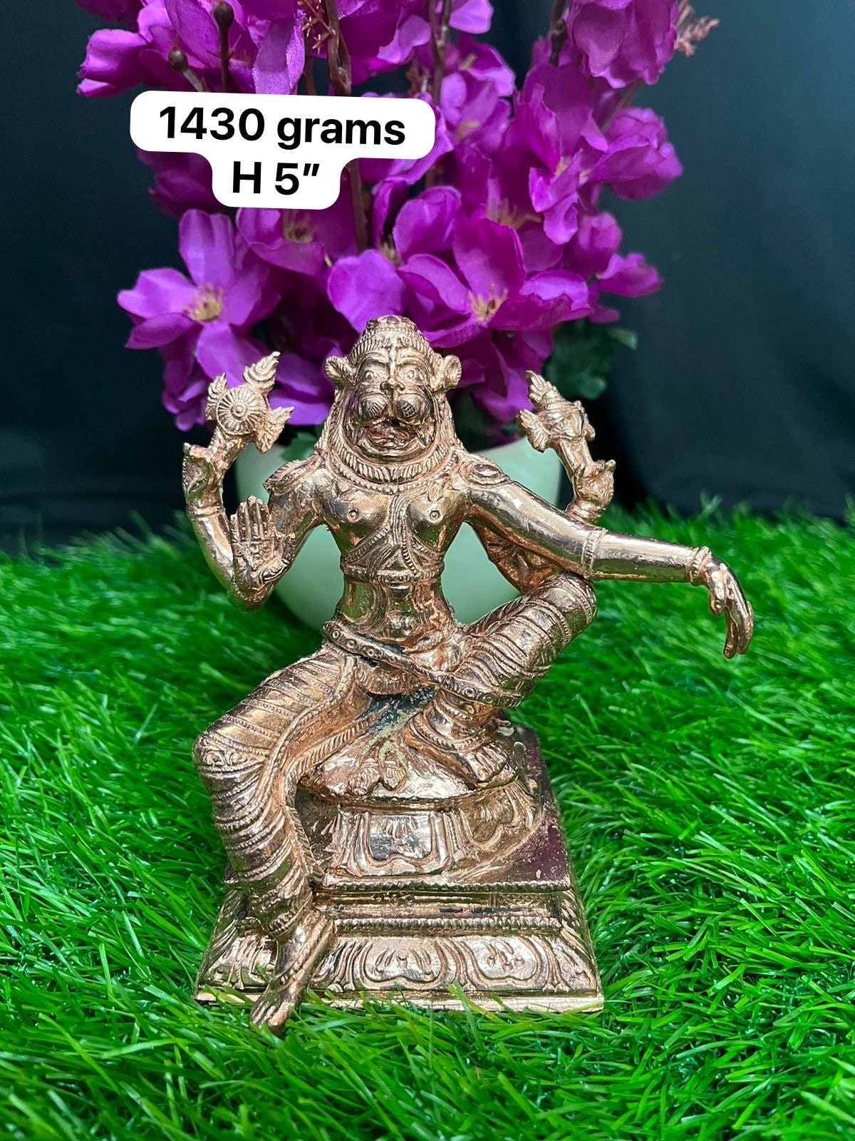 Prasiddh copper idol present copper idol of veera yoga narasimha swamy / sukasana narasimha swamy