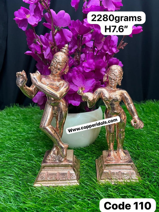 Prasiddh copper idol present copper idol of radha krishna odisha style