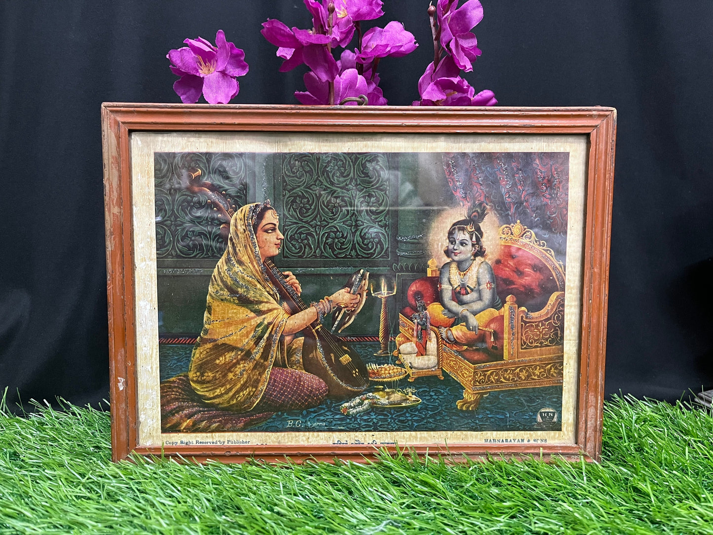 Prasiddh copper idols presents meera bai krishna frame