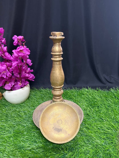 vintage bronze made bowl lamp from karnataka