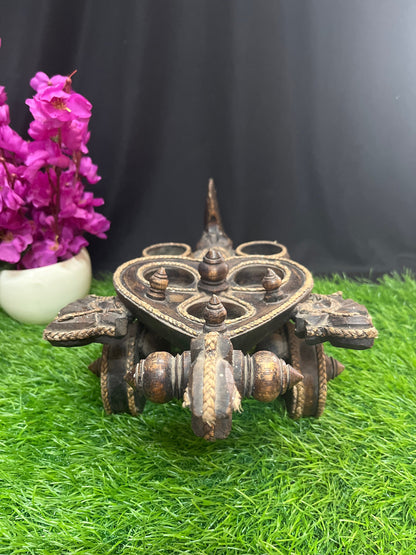 vintage wooden paan stand in the form of elephant cart