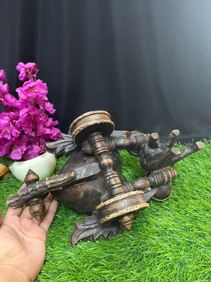 vintage wooden paan stand in the form of elephant cart