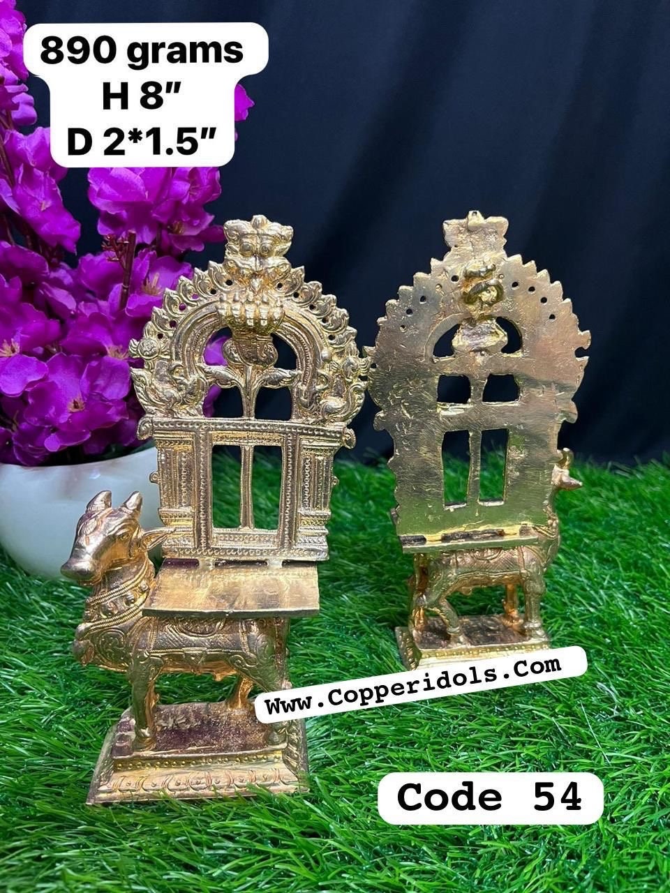 Prasiddh copper idol present panchaloha idol of nandi vahana with prabhavali