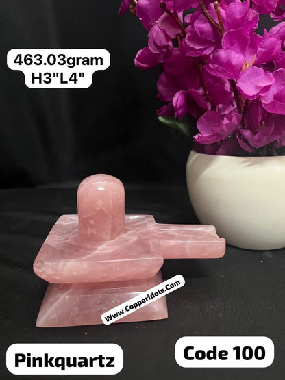 Prasiddh copper idol present pinkquartz stone shivalinga / shivalinga