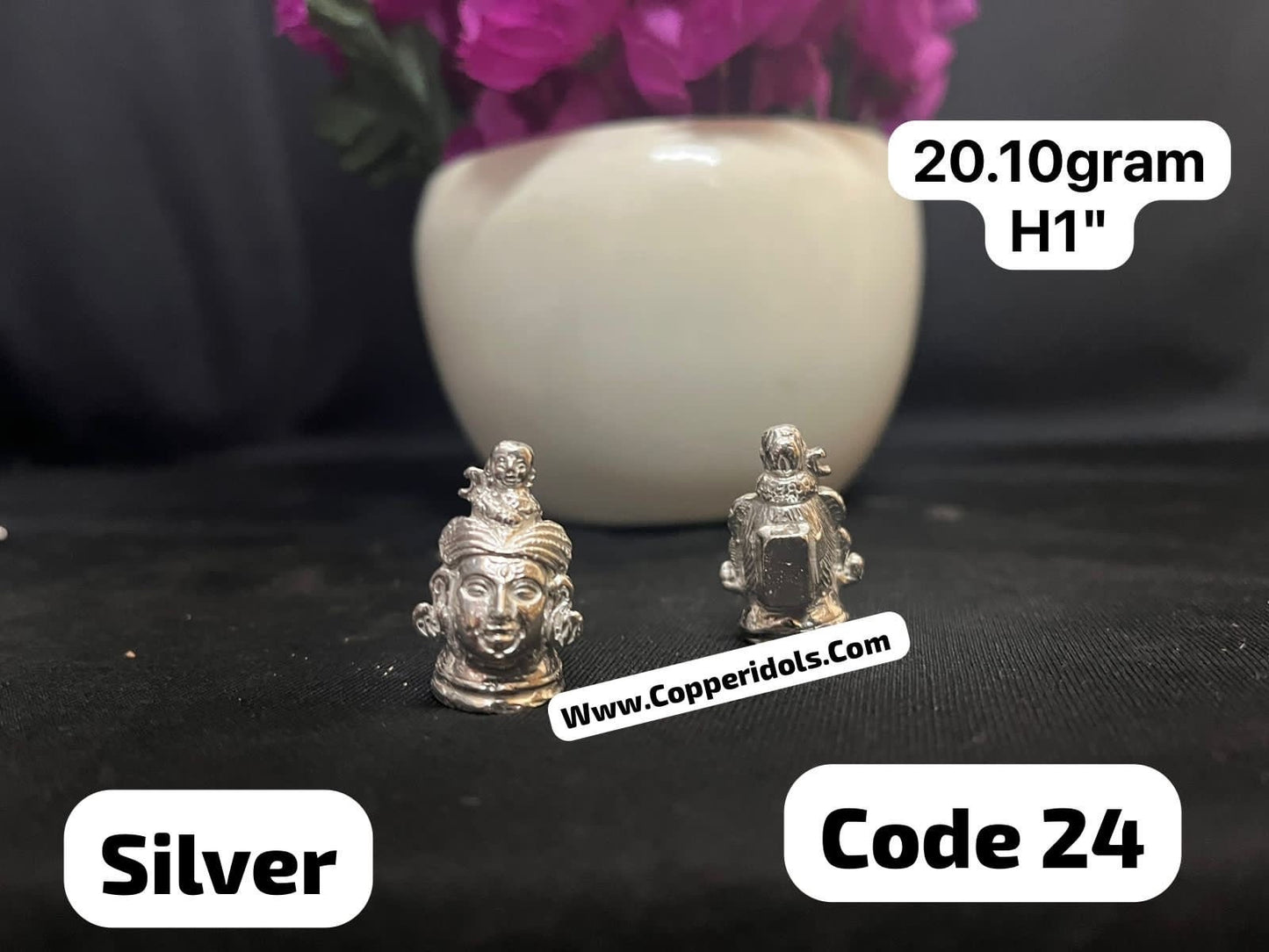 Prasiddh copper idol present silver idol of mukalinga / shiva face