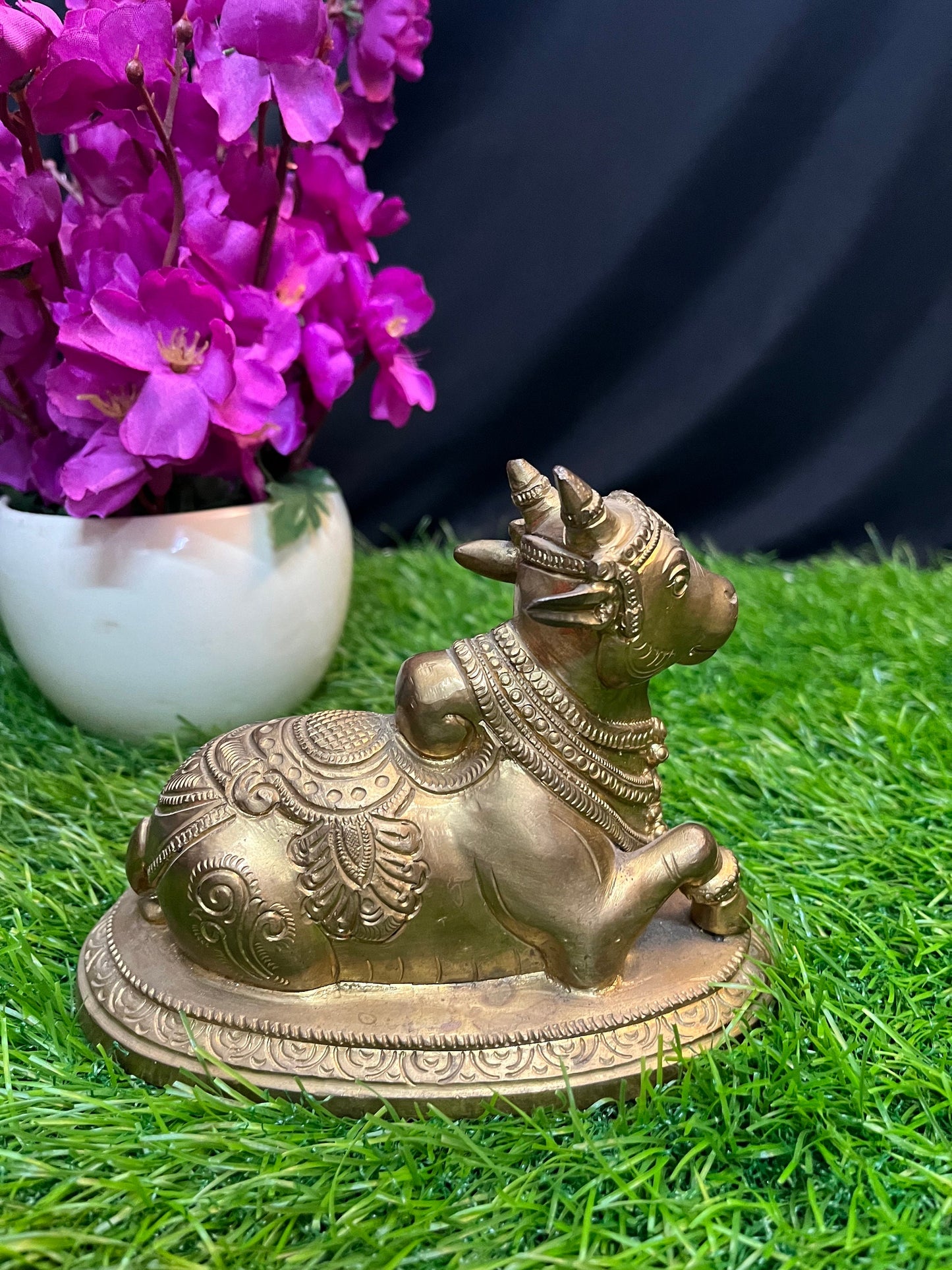 vintage brass cast nandi