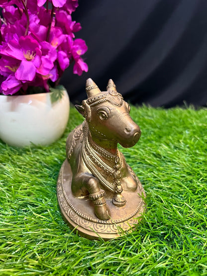 vintage brass cast nandi