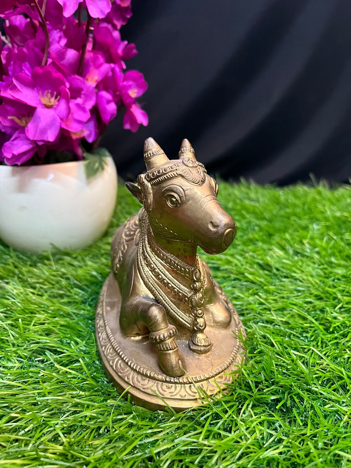 vintage brass cast nandi