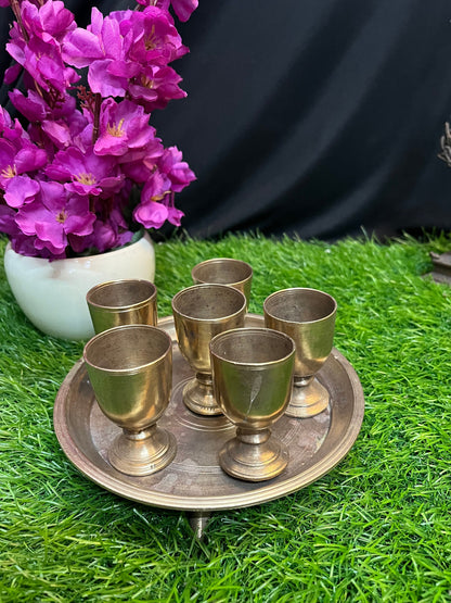 vintage bronze cast panchavala set or haldi kumkum bowl