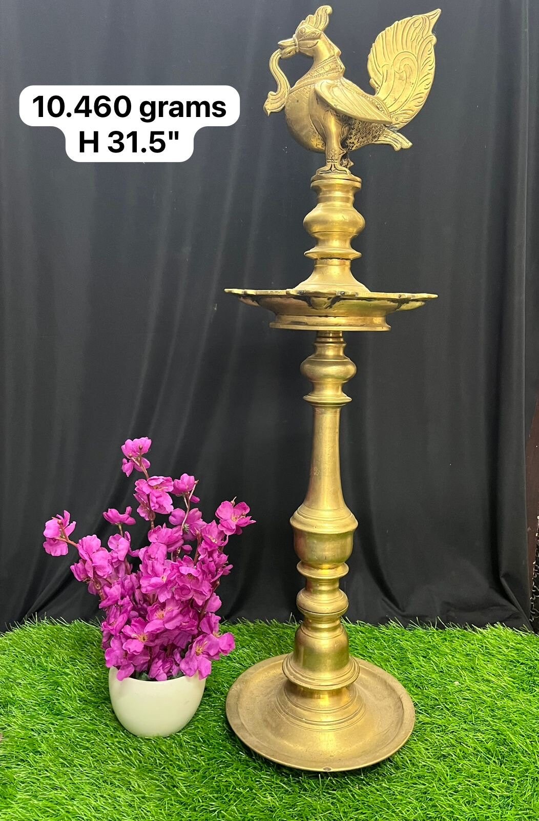 Vintage bronze cast annapakshi lamp from south