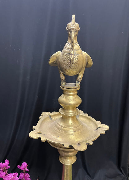 Vintage bronze cast annapakshi lamp from south