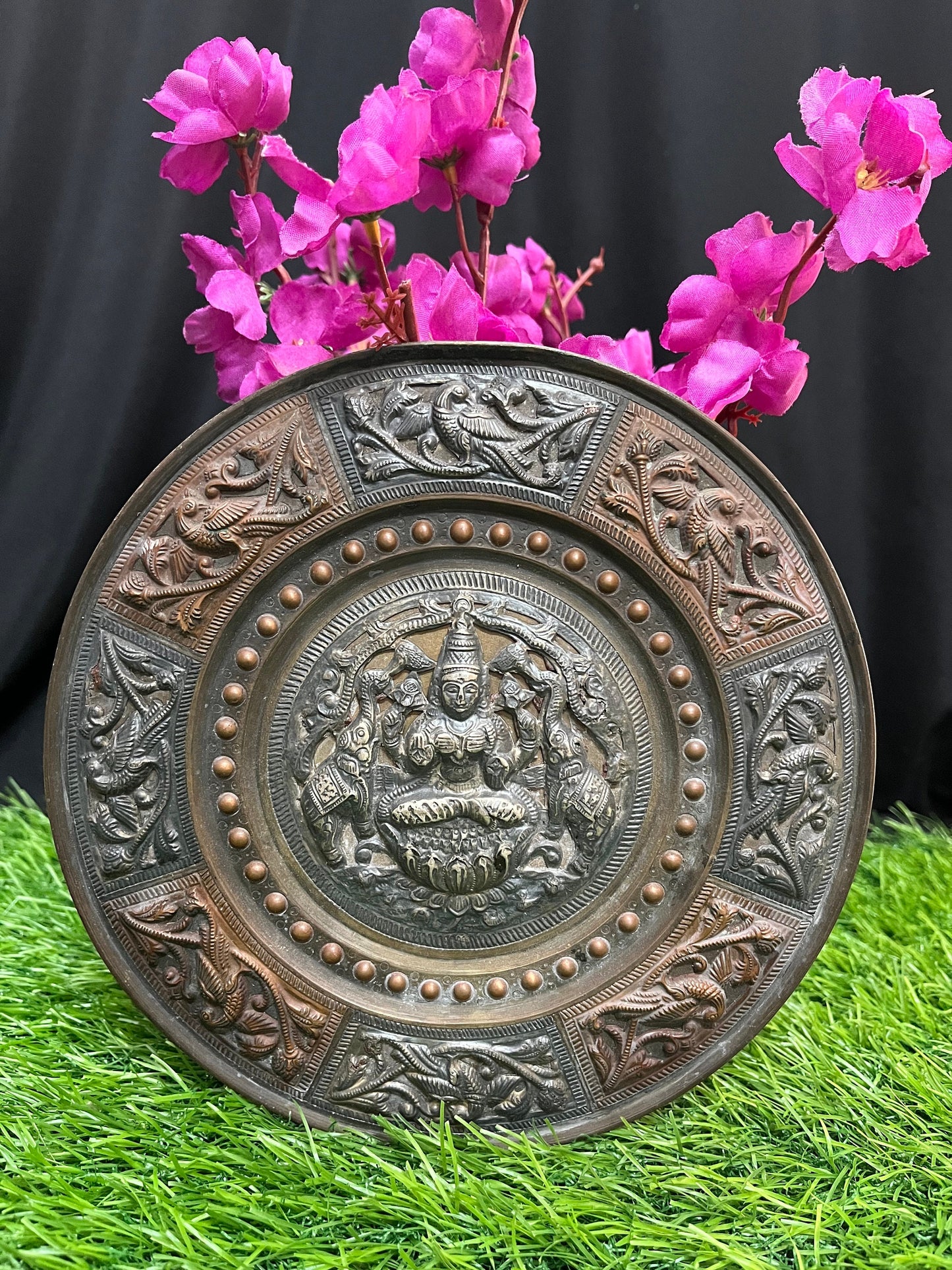 Brass made decoarative wall mount nataraja plate tanjore style