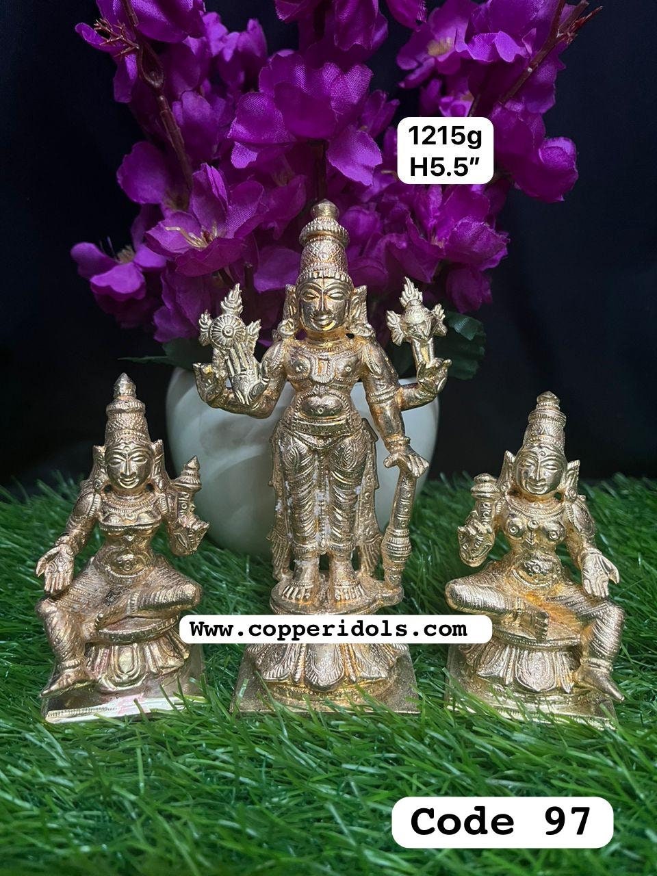 Prasiddh copper idol presents panchaloha idol of ranaganatha swamy sametha sridevi bhudevi