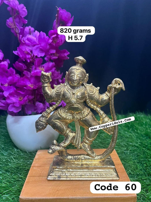 Prasiddh copper idol present panchaloha idol of kalinganarthana krishna / kalinga narthana krishna