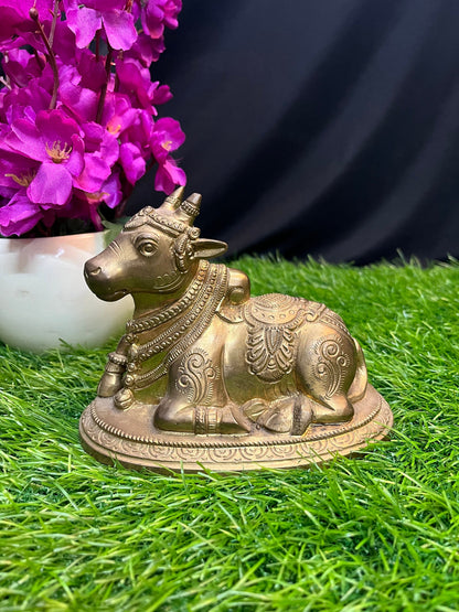 vintage brass cast nandi