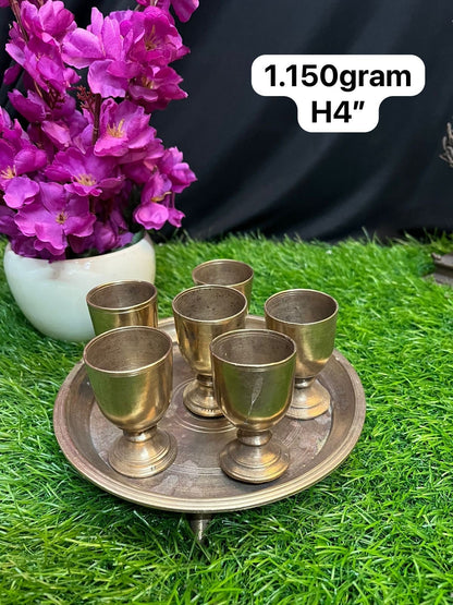 vintage bronze cast panchavala set or haldi kumkum bowl