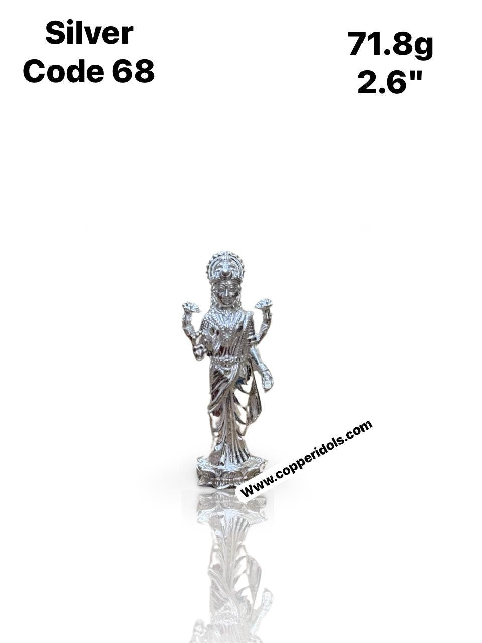 silver made standing lakshmi idol