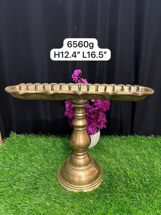 vinatge bronze cast boat lamp 2 sided from kerala malbar lamp