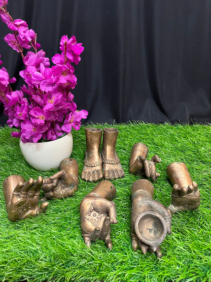 vintage bronze cast hasta padam set