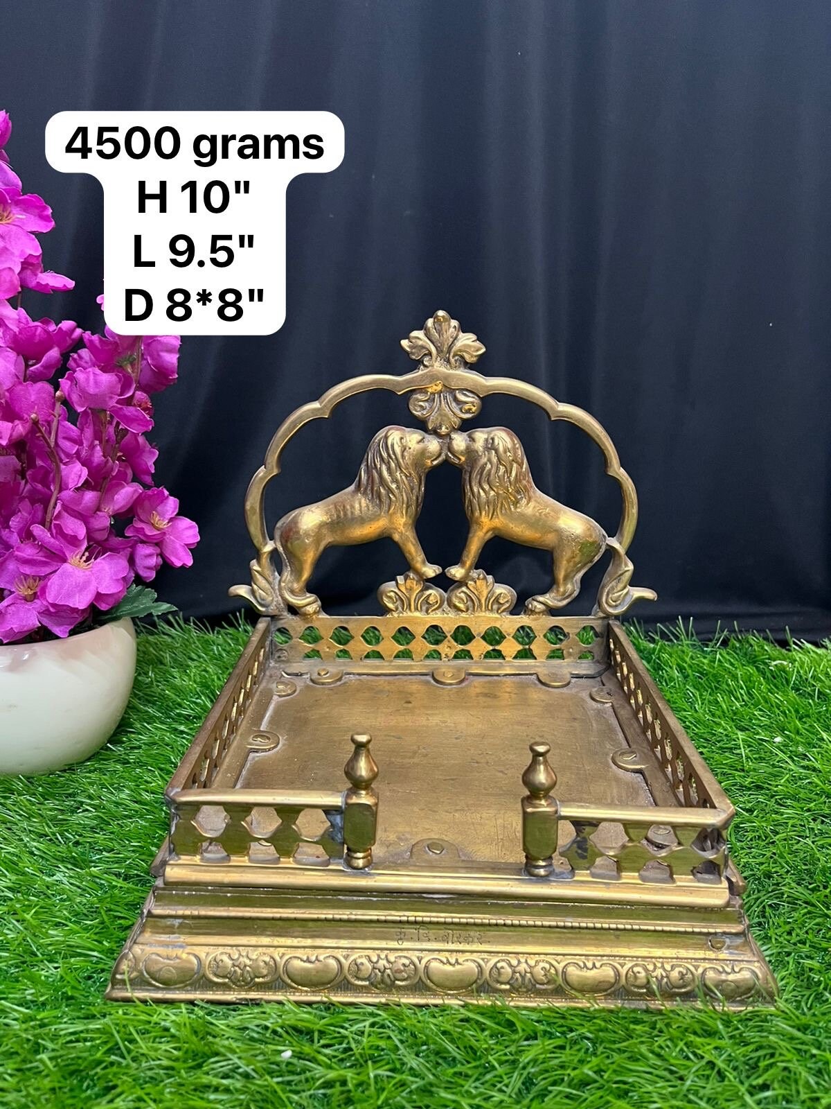 Brass cast vintage singasanam simhasana pooja altar pooja open mantapa