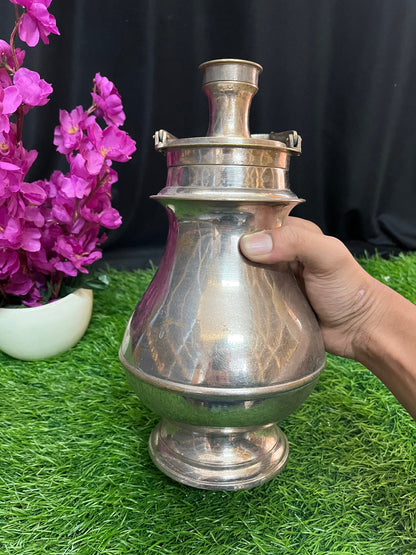 vintage white brass made water can ritual water carrier