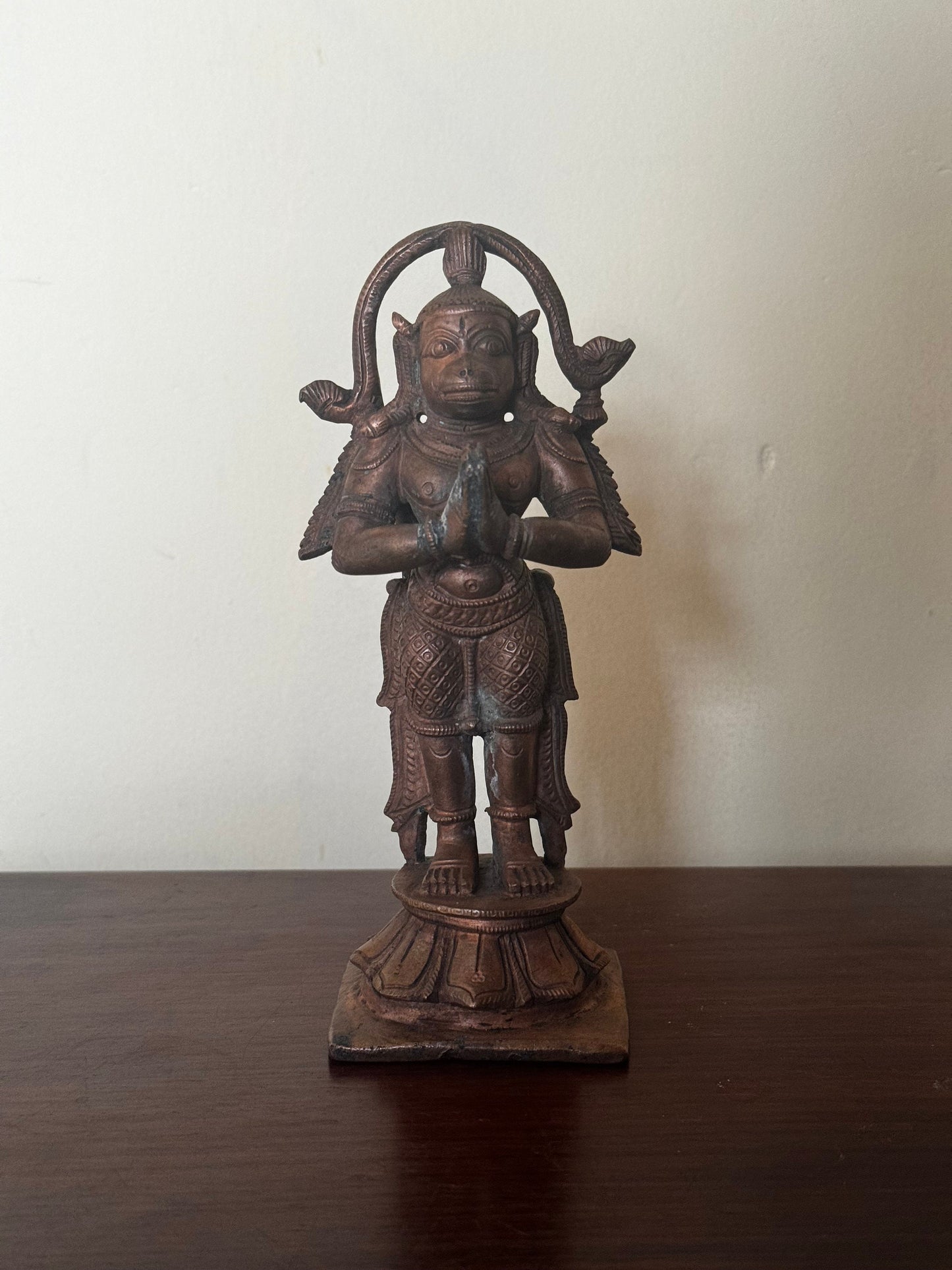 vintage panchaloha cast hanuman in anjali mudra