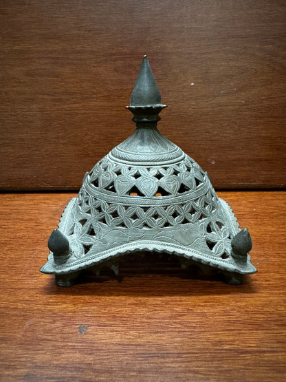 Vintage bronze cast mantapa top part , a rare collectible from deccan