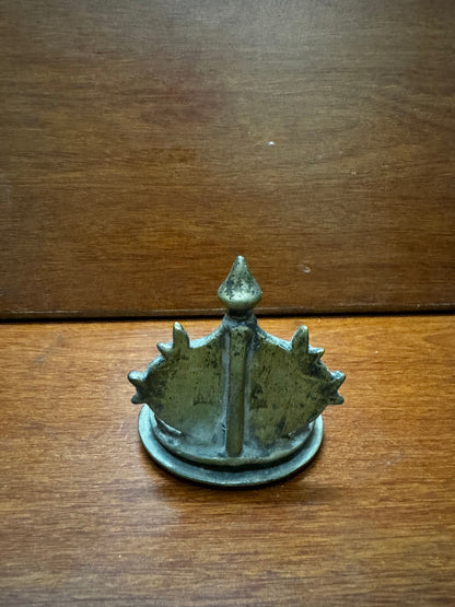 Vintage bronze cast surya chandra lamp from south india