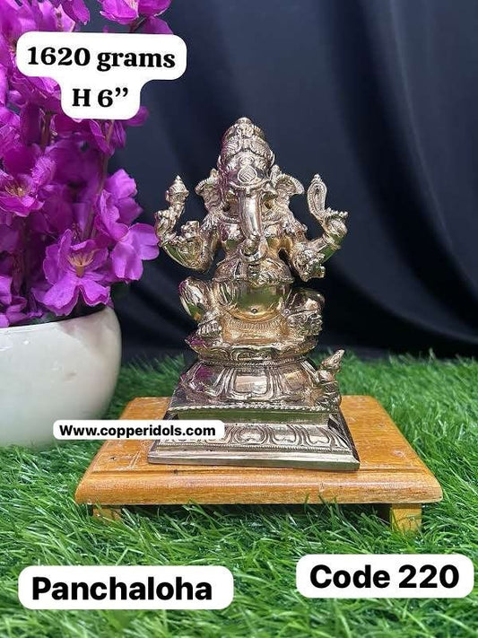 beautifully handcrafted ganesha panchaloha idol