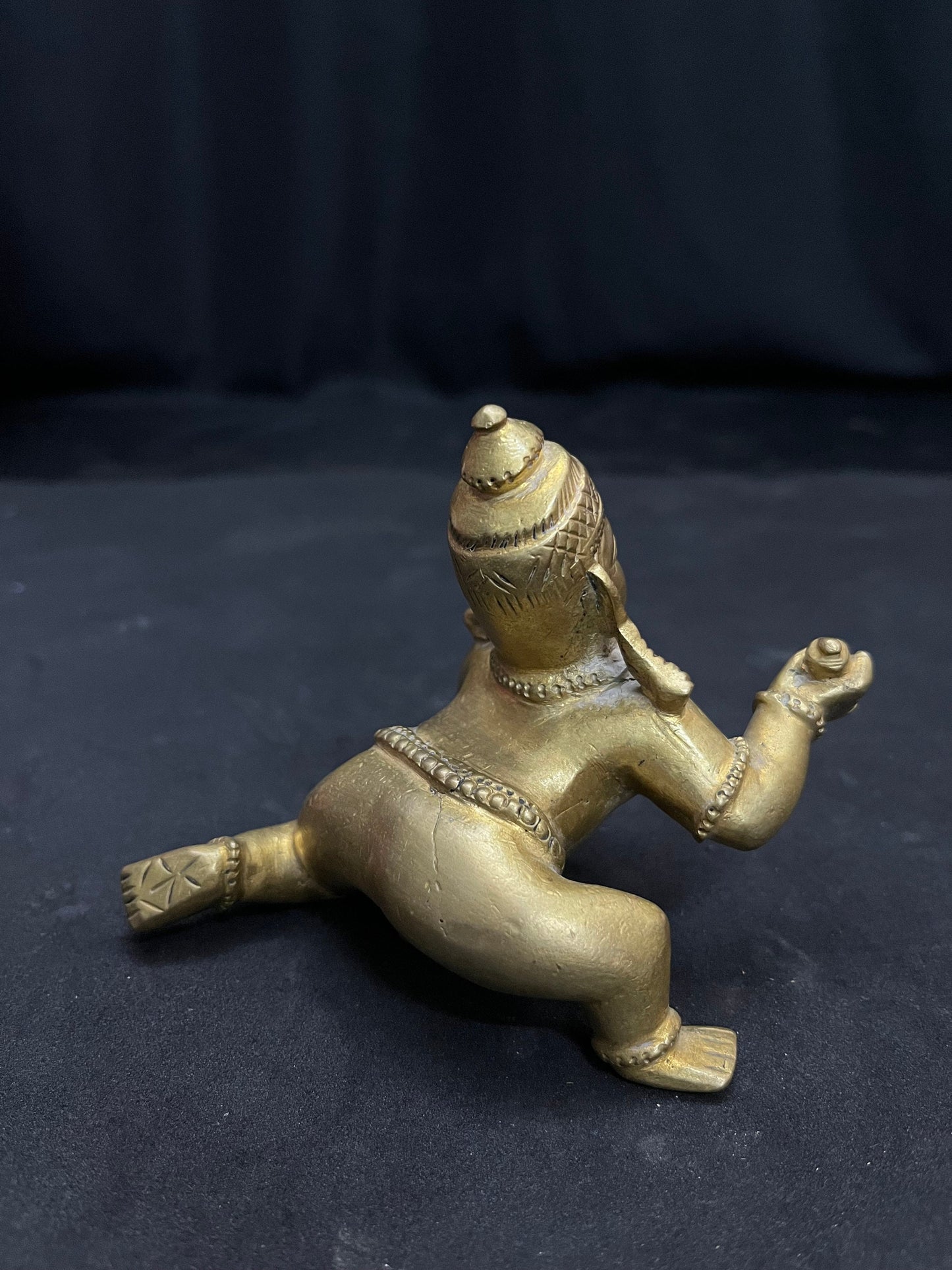 vintage bronze cast crawling krishna from deccan