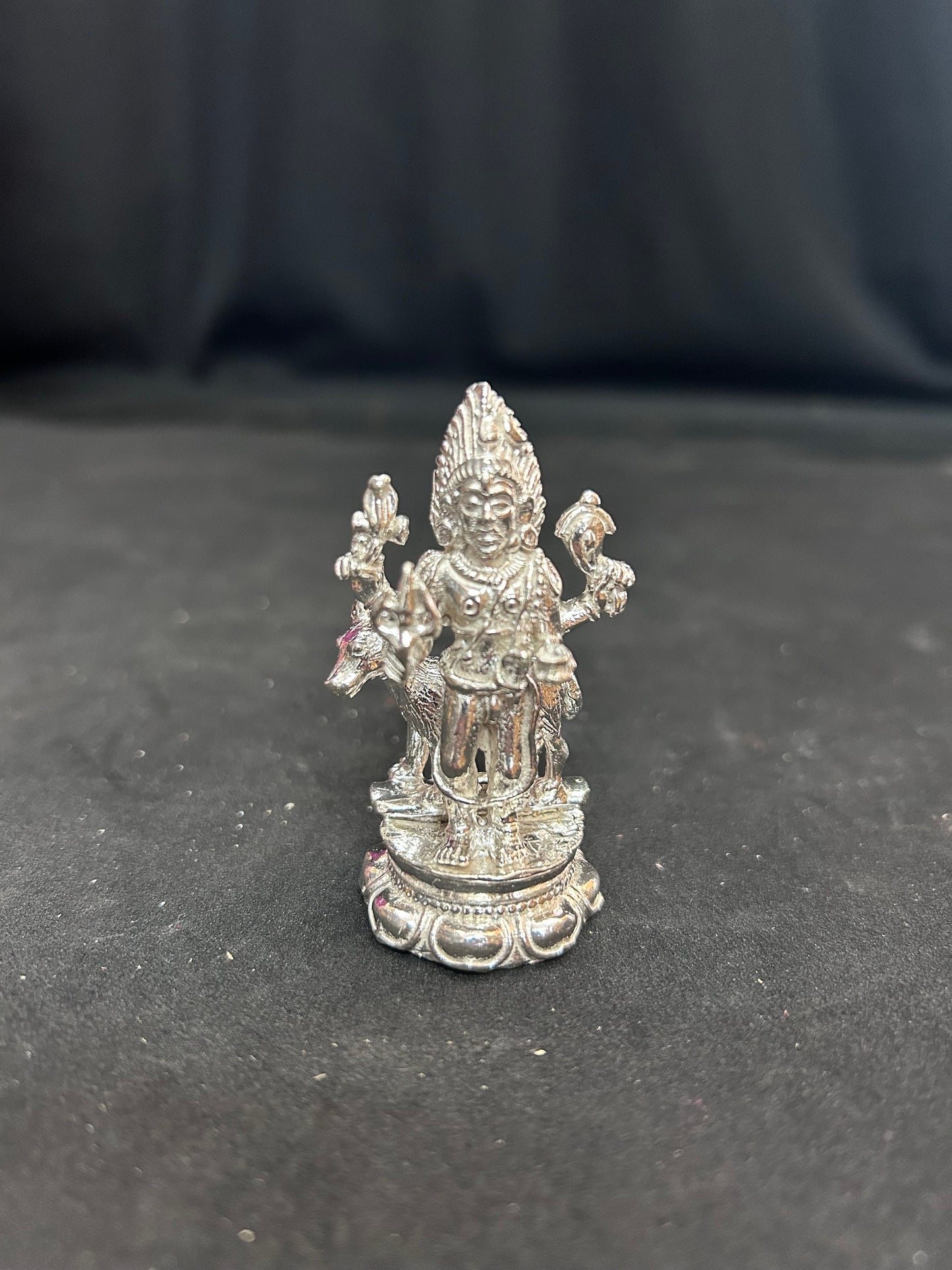 silver cast solid idol of Lord kala bhairava