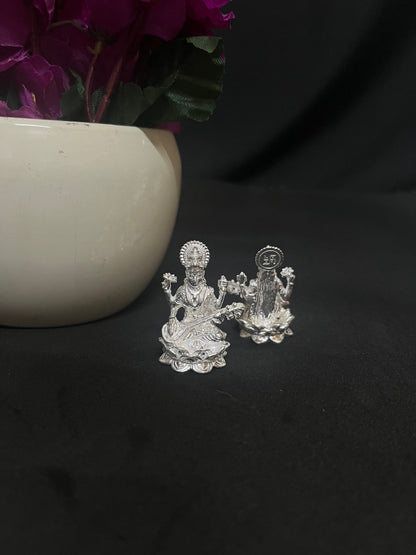 silver made saraswati idols