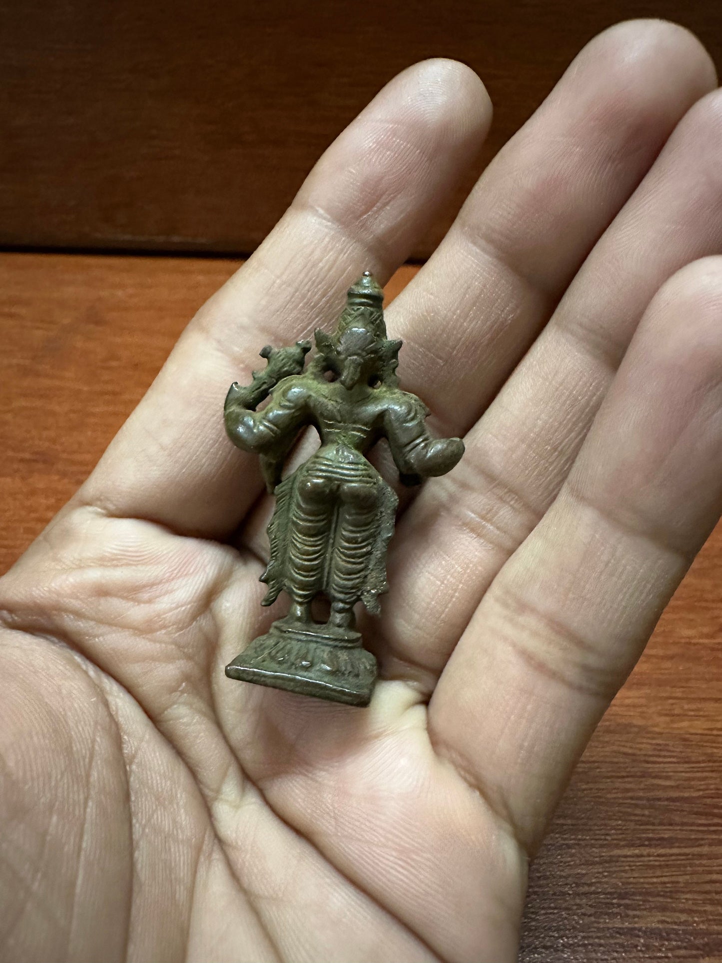 Vintage solid bronze cast veera venkateshwara , a damaged one but pretty to its size and age