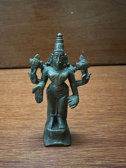 Vintage solid copper cast folk art srinivasa venkateshwara idol