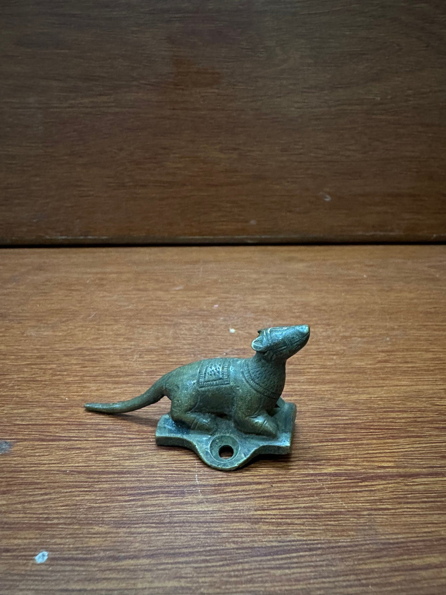 vintage bronze cast mooshika , a rat