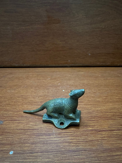 vintage bronze cast mooshika , a rat