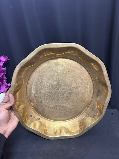 vintage brass made pooja plate