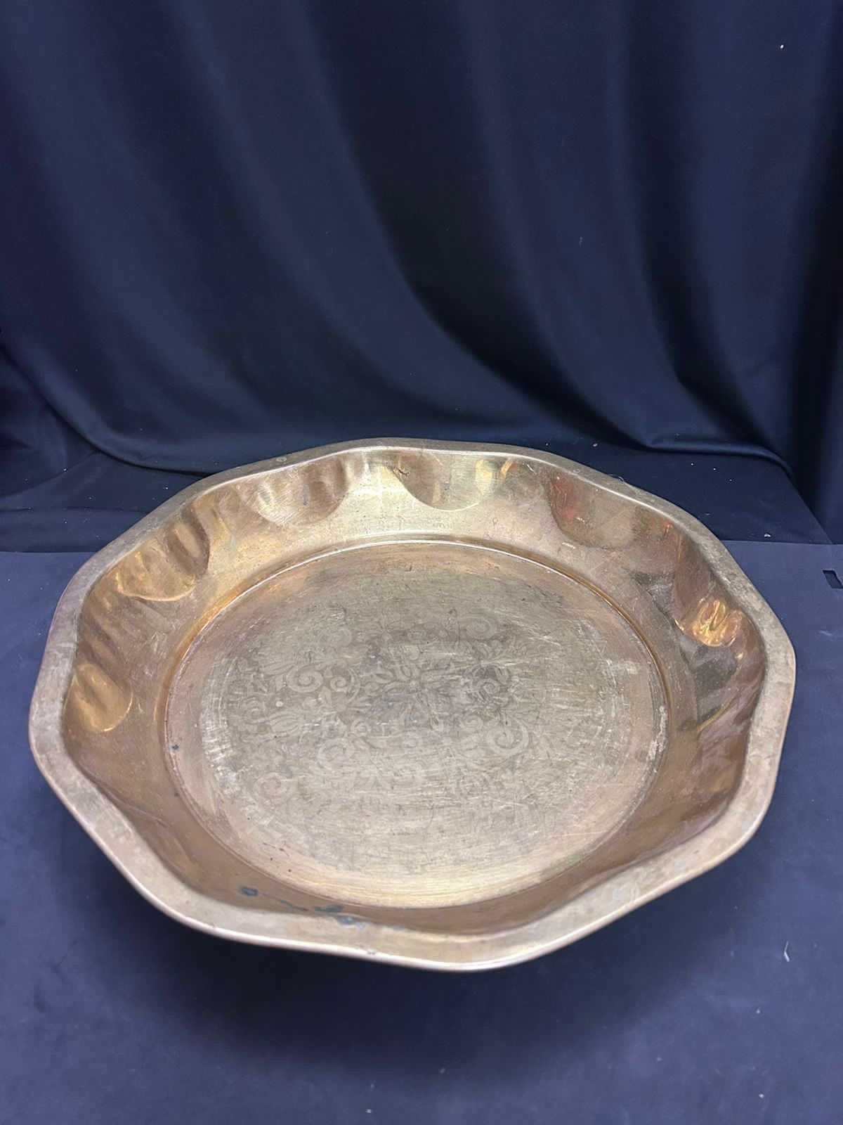 vintage brass made pooja plate