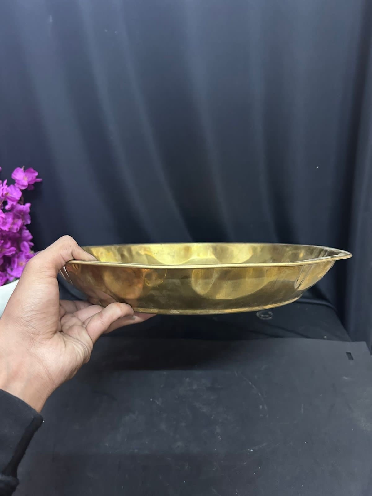 vintage brass made pooja plate