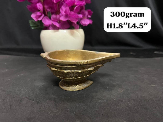 vintage bronze cast deepa or oil lamp