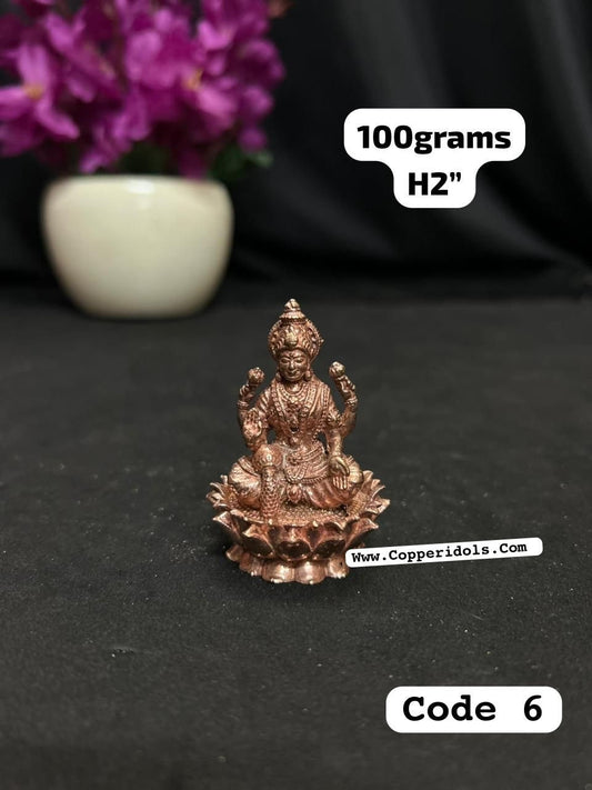 copper casted idol of sri maha lakshmi