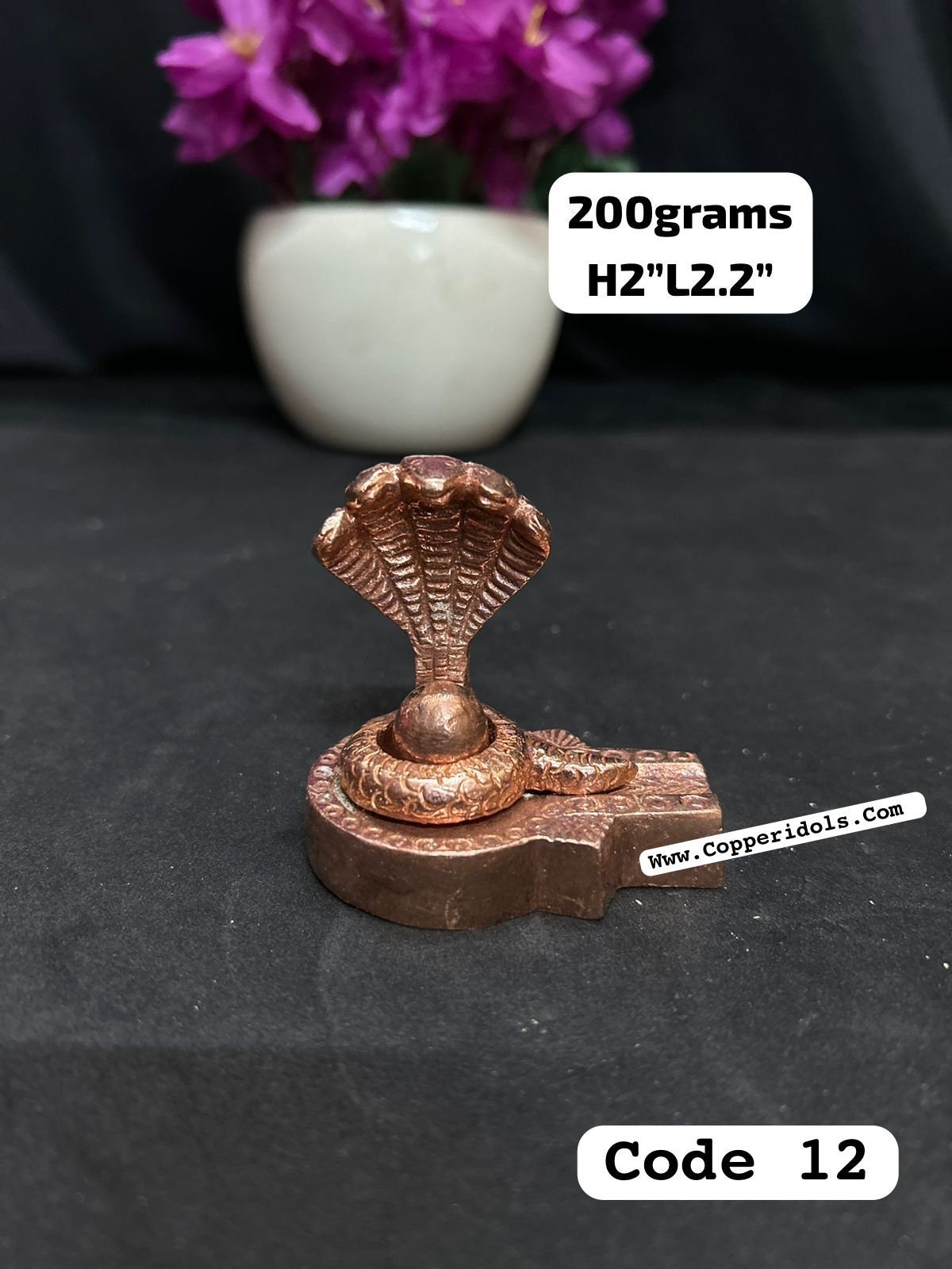 copper casted idol of bhima shankara jyothirlinga shiva linga with nagabharna