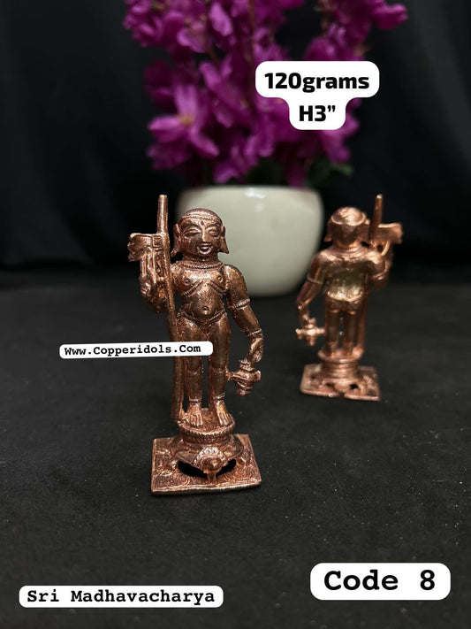 Copper casted idol of saint madhvacharya