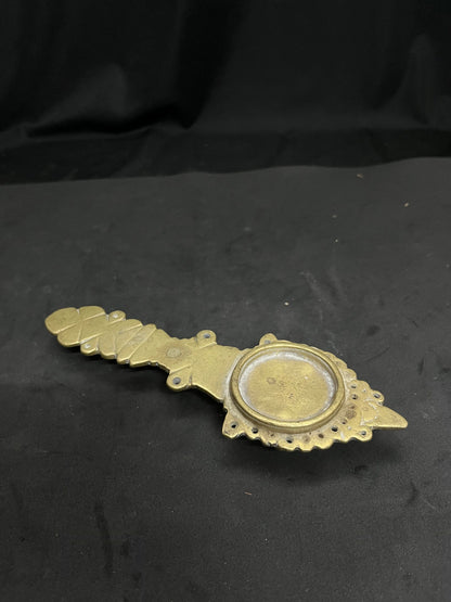 vintage bronze cast aarti plate from deccan maharastra