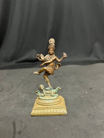 vintage bronze cast Nataraja idol miniature from karnataka