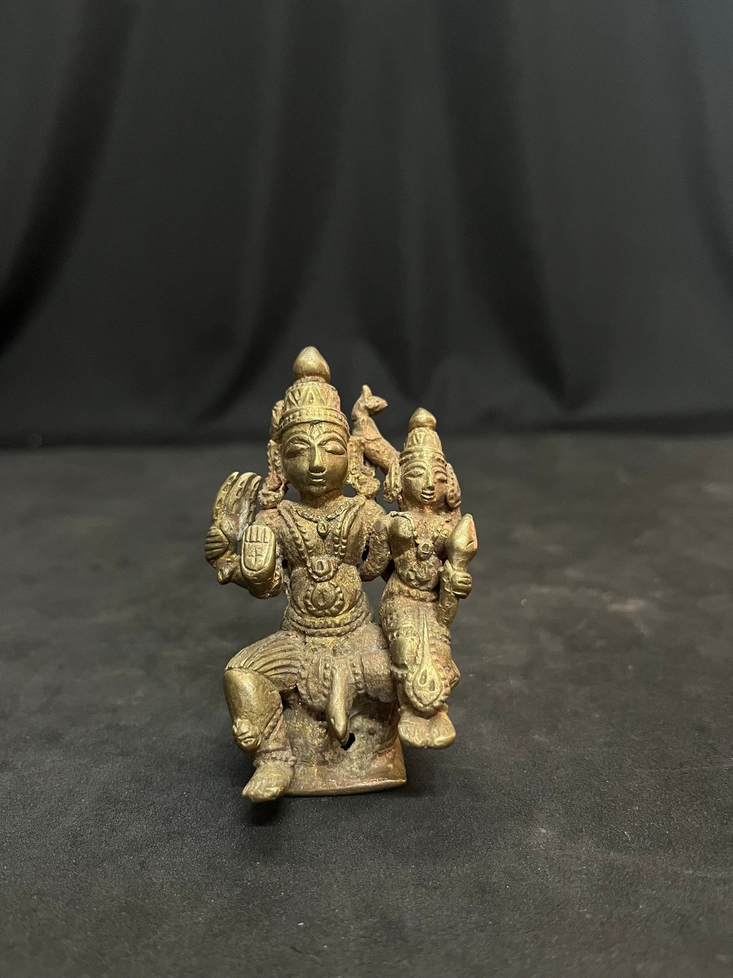 vintage bronze cast uma shankara figurine from karnataka