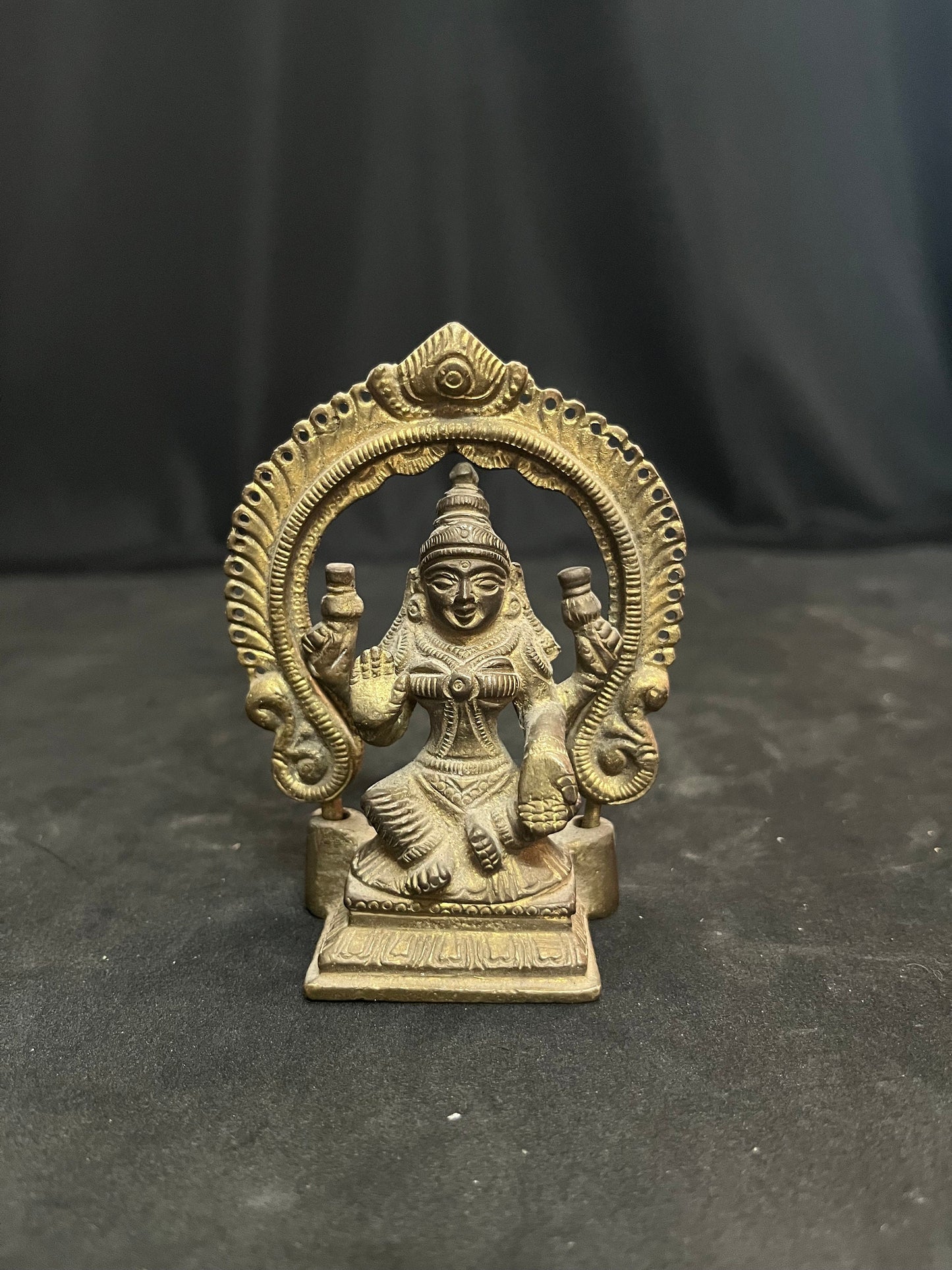 vintage brass cast lakshmi idol