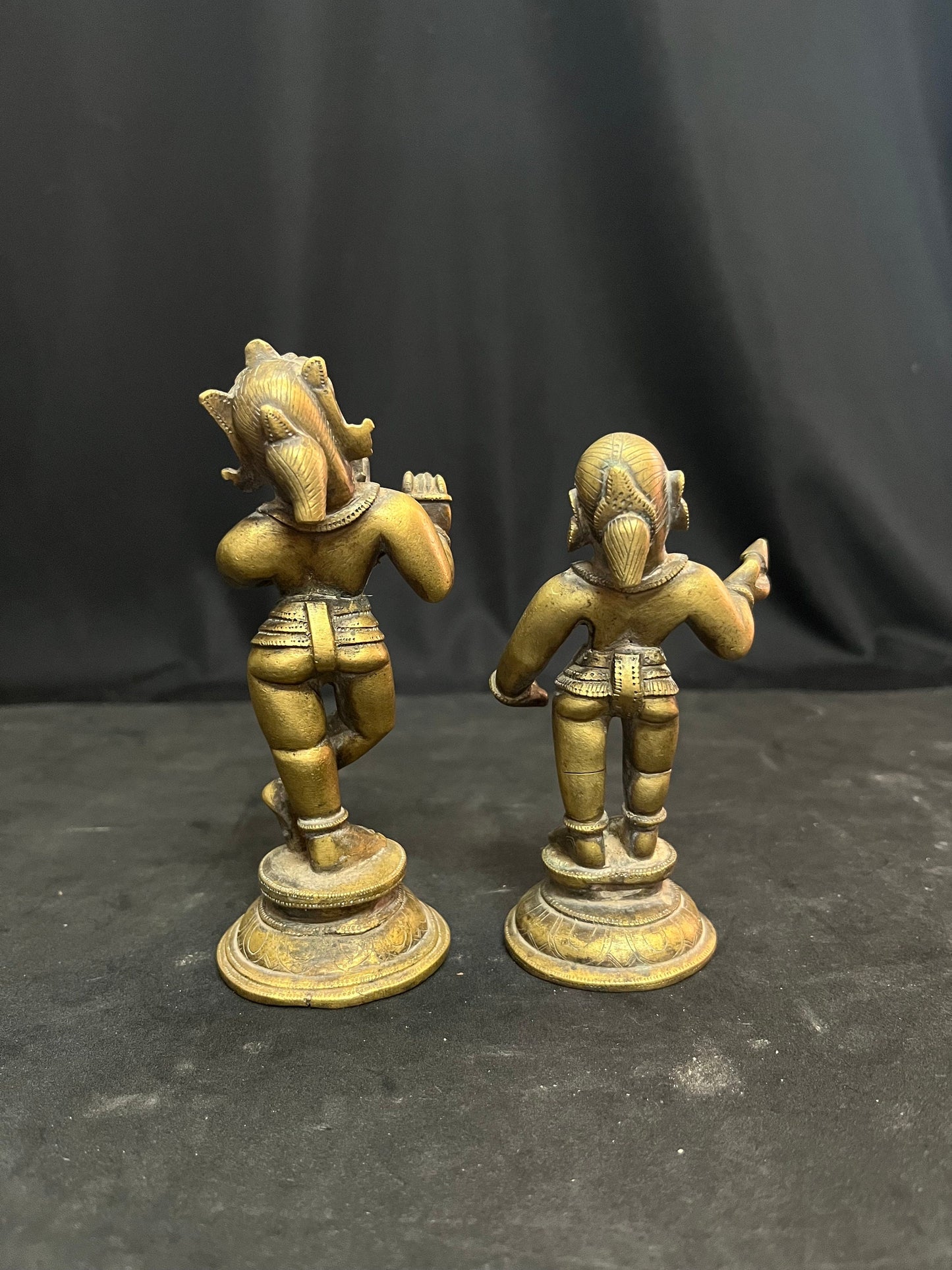 vintage bronze cast radha krishna figurine gujarat style